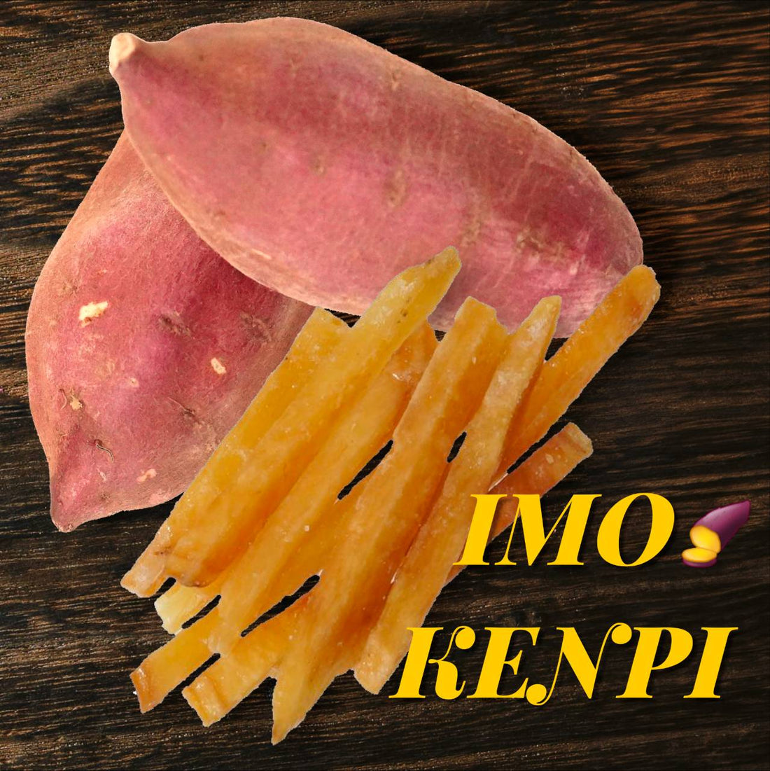 alt=Imo Kenpi – Japanese crispy sweet potato snack, golden candied potato sticks for autumn